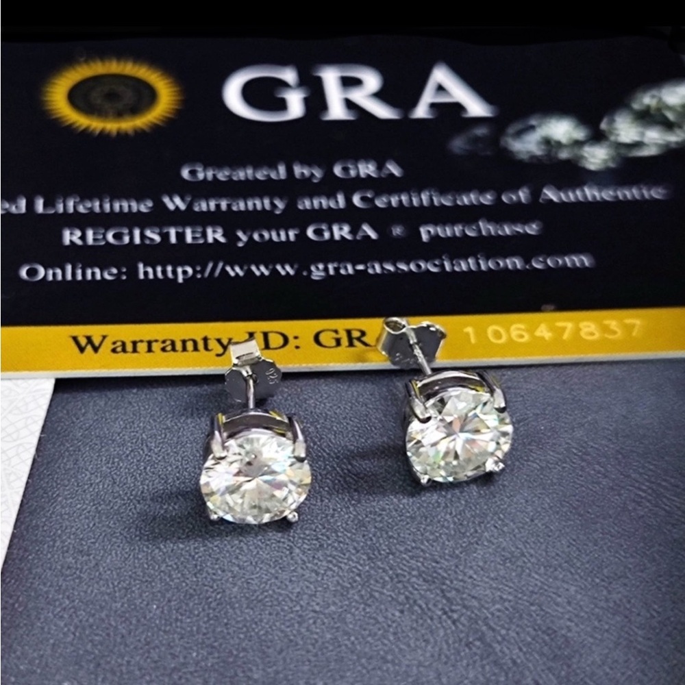 6ct Certified Classic Solid 925 Sterling Silver M… - image 4